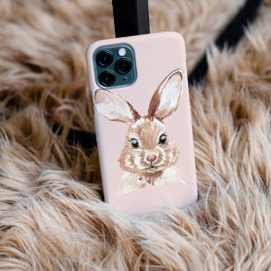 Modern Beauty Pastel Pink Watercolor Bunny Lovely iPhone 11Pro Max Case