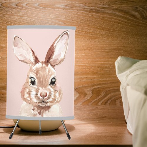 Modern Beauty Pastel Pink Watercolor Bunny Lovely Tripod Lamp