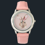 Modern Beauty Pastel Pink Watercolor Bunny Lovely Watch<br><div class="desc">Modern Beauty Pastel Pink Watercolor Bunny Lovely</div>