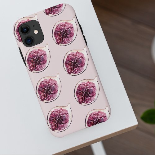 Modern Beauty Pastel Purple Figs Pattern iPhone 11 Case