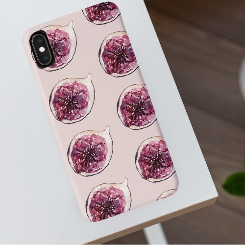 Modern Beauty Pastel Purple Figs Pattern iPhone XS Max Case