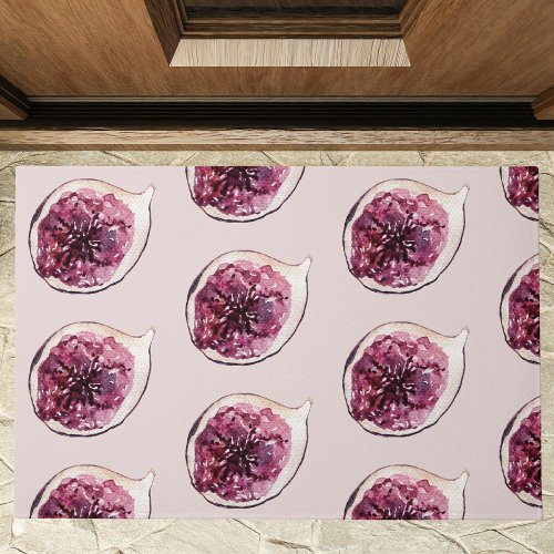 Modern Beauty Pastel Purple Figs Pattern Doormat