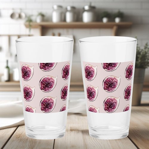 Modern Beauty Pastel Purple Figs Pattern Glass