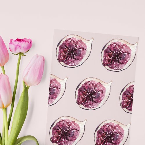 Modern Beauty Pastel Purple Figs Pattern Holiday Card