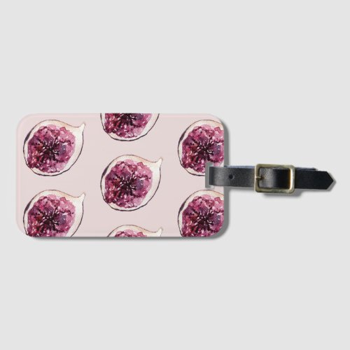 Modern Beauty Pastel Purple Figs Pattern Luggage Tag