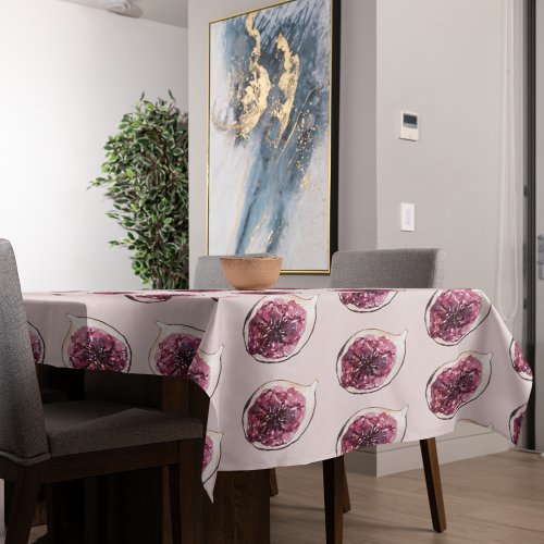 Modern Beauty Pastel Purple Figs Pattern Tablecloth