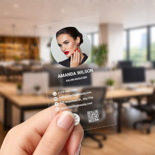 Modern Beauty Salon Clear Business Cards