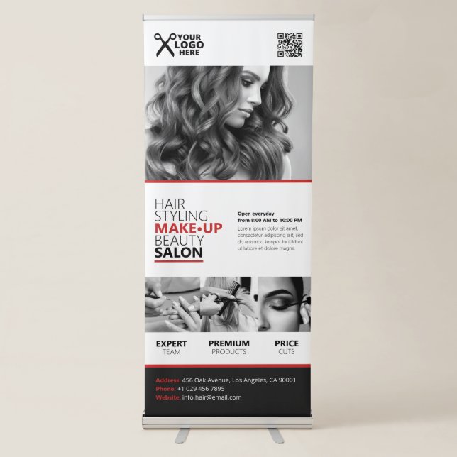 Modern Beauty Salon, Hairdresser Retractable Banner (Front)