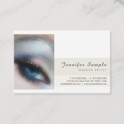 Modern Beauty Salon Makeup Artist Premium Silk Business Card