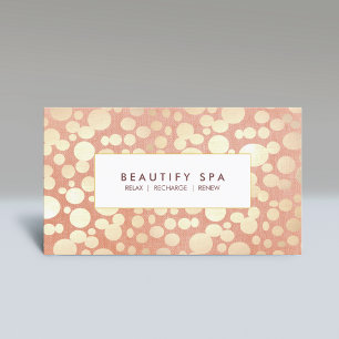 Modern Beauty Salon & Spa Faux Gold Pink Business Card