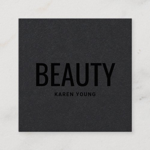 Modern beauty salon trendy black kraft chic makeup square business card