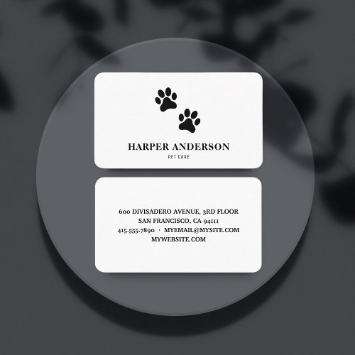 Modern Beauty Simple  Pet Care Professional Logo Business Card
