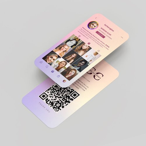 Modern Beauty Skincare Cosmetics Instagram Grid Business Card