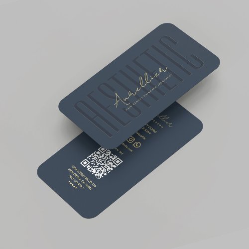 Modern Beauty Skincare Esthetician Dark Blue Business Card