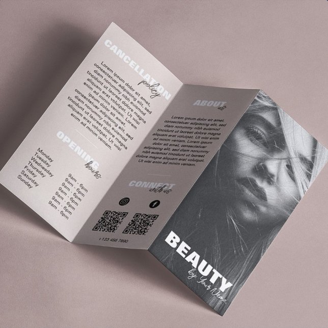 Modern Beauty Skincare Salon Tri Fold Brochure (Creator Uploaded)