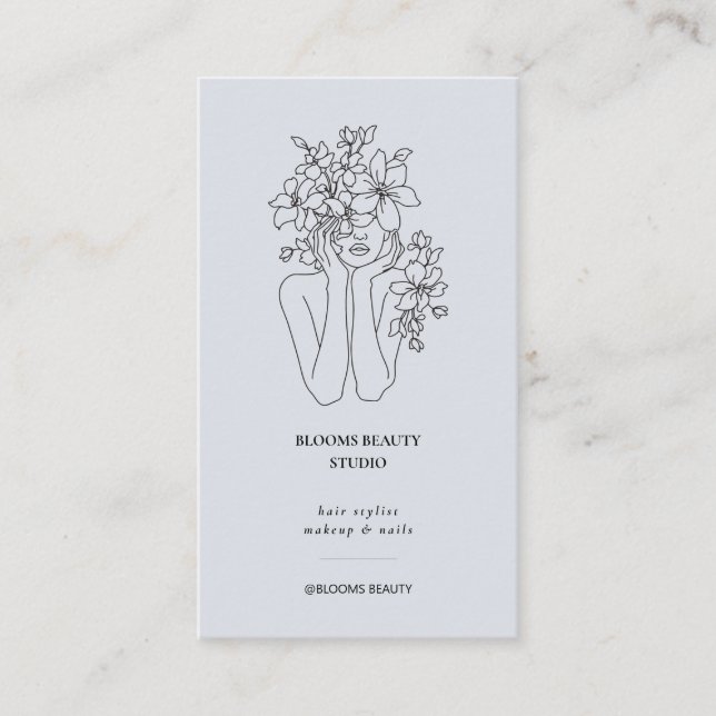 Modern Beauty Studio Hair Stylist Business Card (Front)