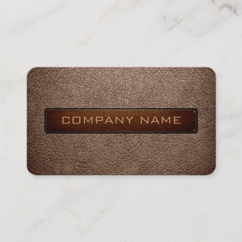 Modern Beaver and Black Leather Look Business Card