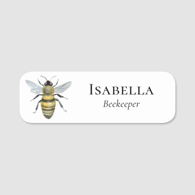 Modern Bee Apiary Business Name Tag (Front)