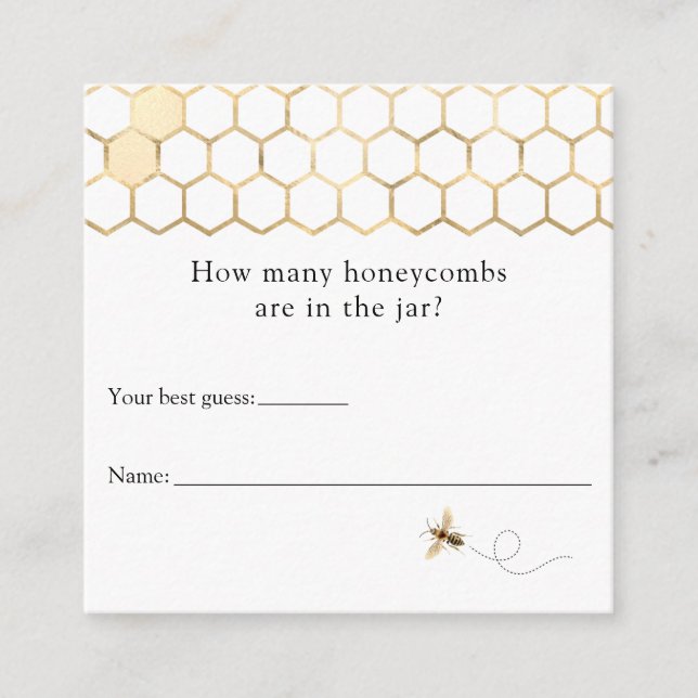 Modern Bee How Many Honeycombs Enclosure Card (Front)