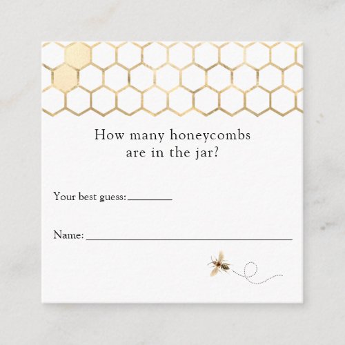 Modern Bee How Many Honeycombs Enclosure Card