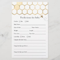 Modern Bee Predictions for Baby Shower card