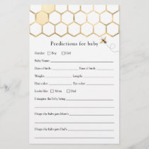 Modern Bee Predictions for Baby Shower card