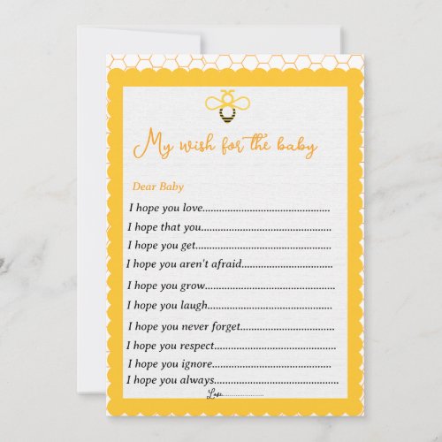 Modern bee themes gender reveal party games holiday card