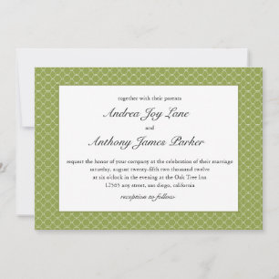 Modern Beehive Wedding Invitation in pear green