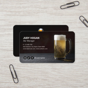Modern Beer business   Casual Black Business Card