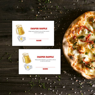 Modern Beer Diaper Diaper Raffle Baby Shower  Enclosure Card
