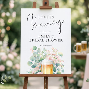 Modern Beer Love is Brewing Welcome Bridal Shower Foam Board