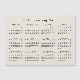 Modern Beige 2020 Calendar with Company Name