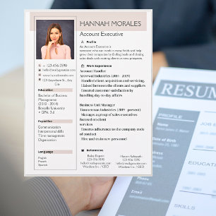 Modern Beige Aesthetic Photo Resume Letterhead
