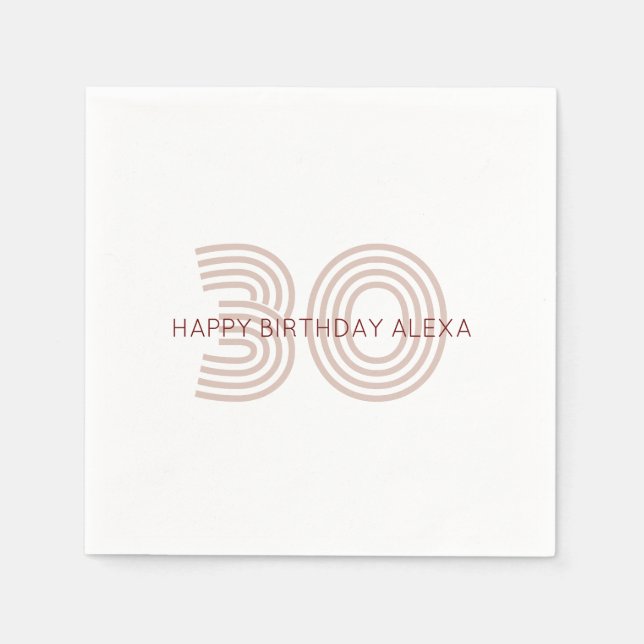 Modern Beige and Wine Monogram Napkins (Front)