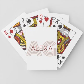 Modern Beige And Wine Monogram Playing Cards by freshpaperie at Zazzle