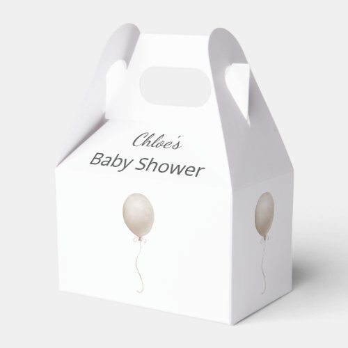 Modern Beige Balloon Boho Baby Shower Favor Boxes