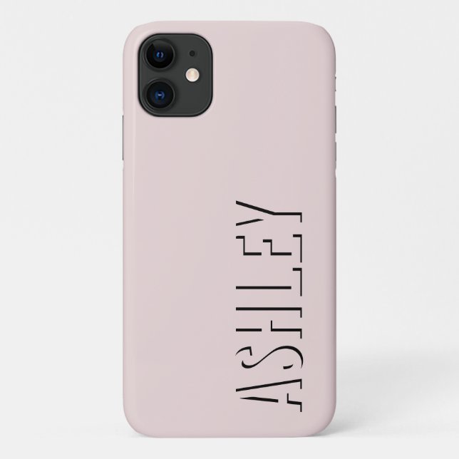 Modern beige bold typography name Case-Mate iPhone case (Back)
