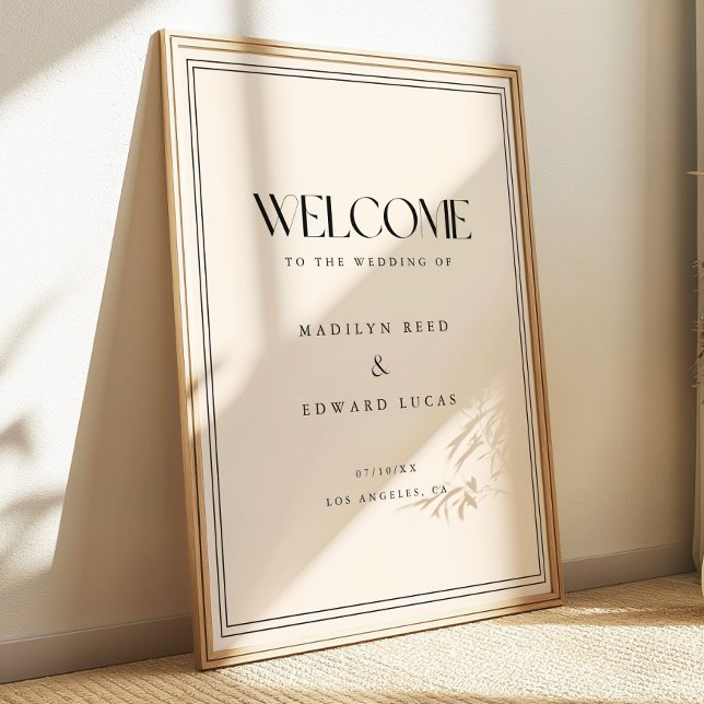 Modern Beige Bold Typography Wedding Welcome Poster (Creator Uploaded)