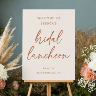Modern Beige Bridal Luncheon Welcome Sign
