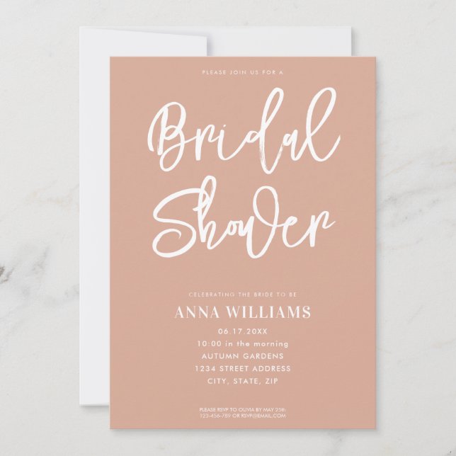 Modern Beige Bridal Shower Invitation (Front)