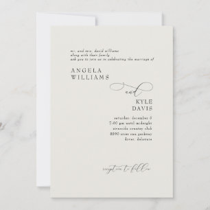 Modern Beige Bride Parents Wedding Invitation