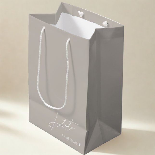 Modern Beige Bridesmaid Proposal Gift Bag (Creator Uploaded)