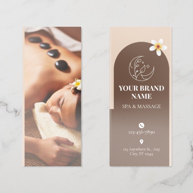 Modern Beige & Brown Aesthetic Spa Treatment  Brochure (Folded Front and Back)