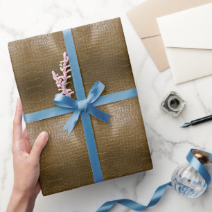 modern beige brown alligator crocodile leather wrapping paper