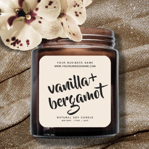 Modern beige candle product label