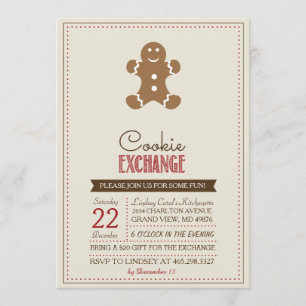 Modern Beige Cookie Exchange Invitation