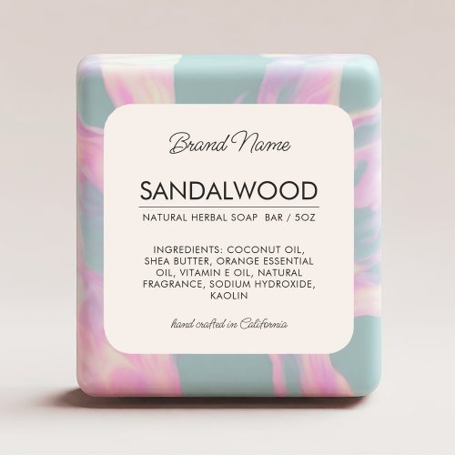 Modern beige cosmetics soap ingredients label
