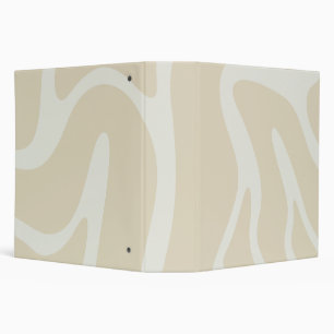 Modern Beige Cream Simple Organic Pattern 3 Ring Binder