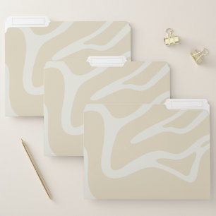 Modern Beige Cream Simple Organic Pattern File Folder