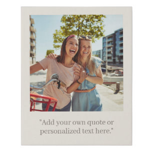 Modern Beige Custom Quote Photo Faux Canvas Print
